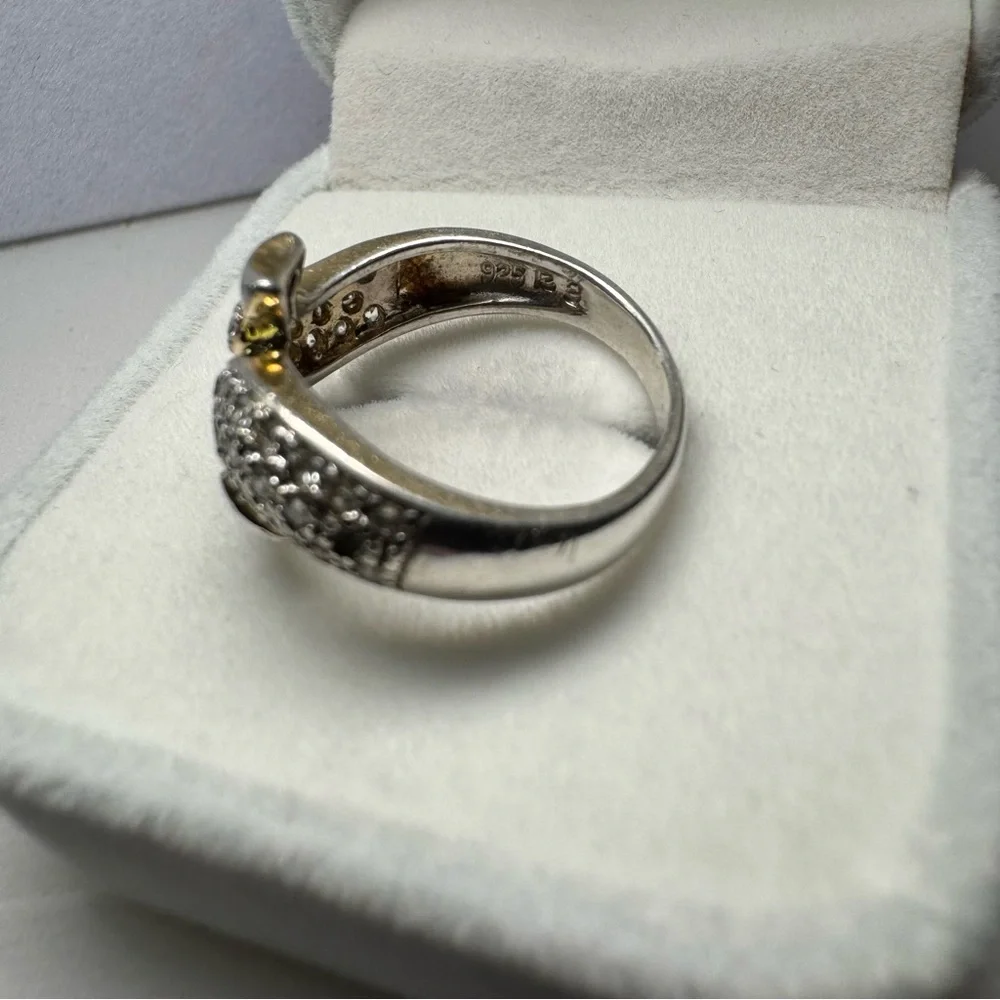 ROSS-SIMONS Dolphin 925 Sterling Silver CZ Ring Size 7.75